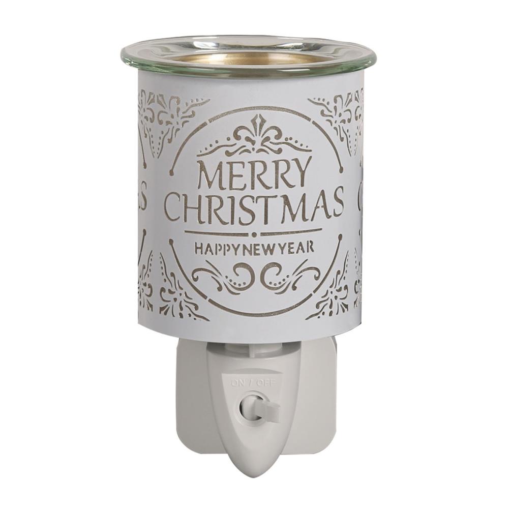 Aroma White & Gold Merry Christmas Plug In Wax Melt Warmer Extra Image 1